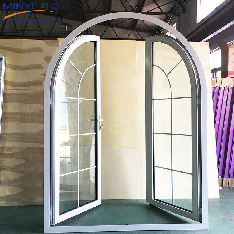 Spessore del profilo 2 mm Porte francesi ad arco con pannelli laterali
