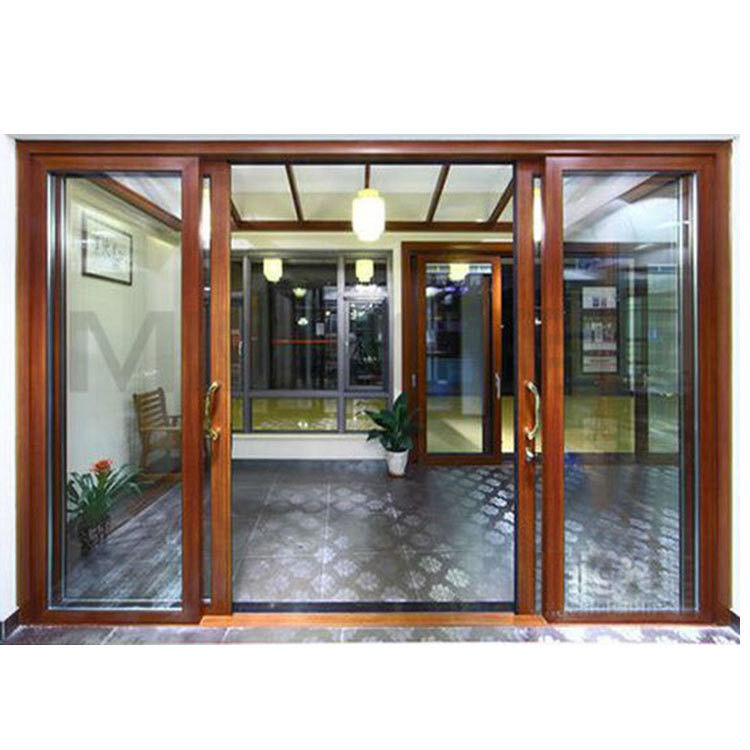Porta scorrevole a doppio vetro in alluminio per case moderne