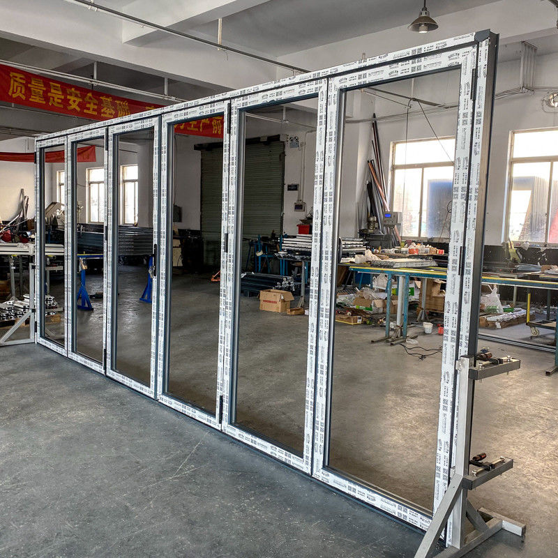 Patio pieghevole Bi-fold Thermal Break Aluminum Stacker Door per isolamento termico e acustico