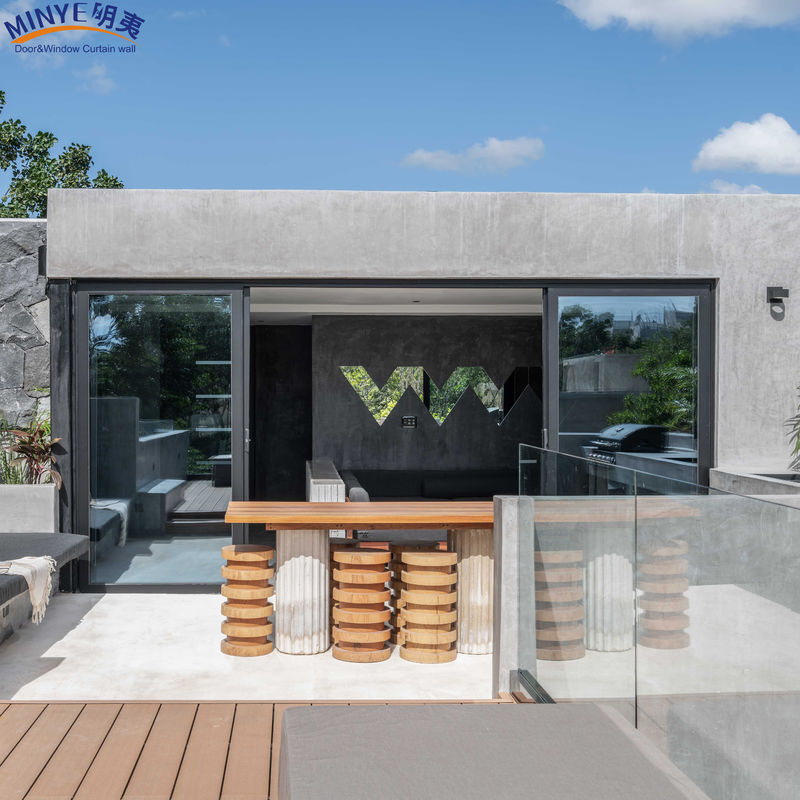 Aluminio vetro scorrevole interni porte francesi per la casa impilabile e postmoderno design