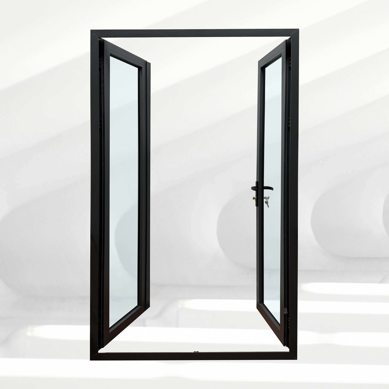 Stile di design postmoderno Doppio vetro rinforzato in polvere rivestito di porta d'ingresso esteriore francese